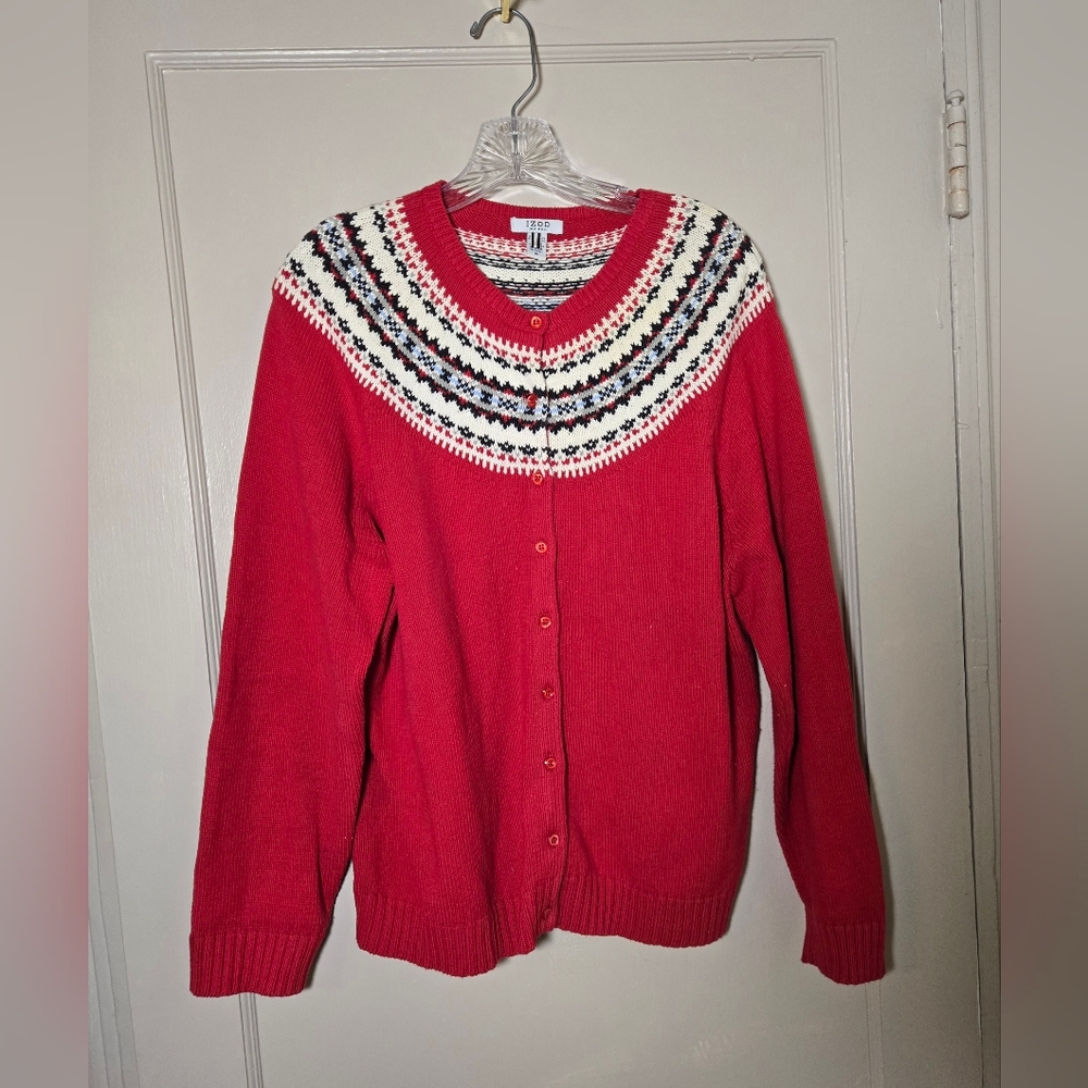 Vintage Red Fair Isle Women's Sweater